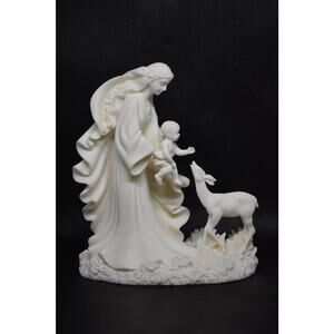 Vintage 1996 Roman Inc Millennium Series Gentle Love Figurine Mary Jesus Deer 5"